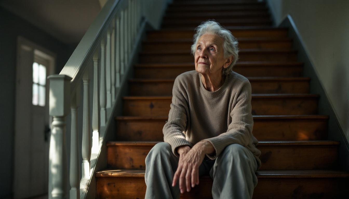 personne-agee-assise-sur-monte-escalier personne-agee-assise-sur-monte-escalier